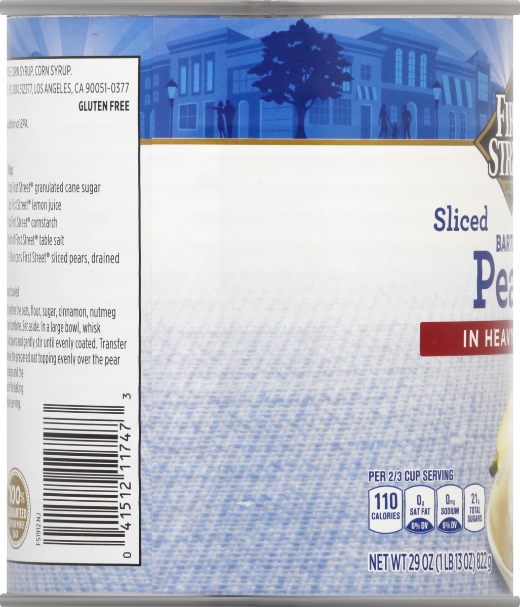 slide 6 of 10, First Street Sliced Pears In Heavy Syrup, 29 oz