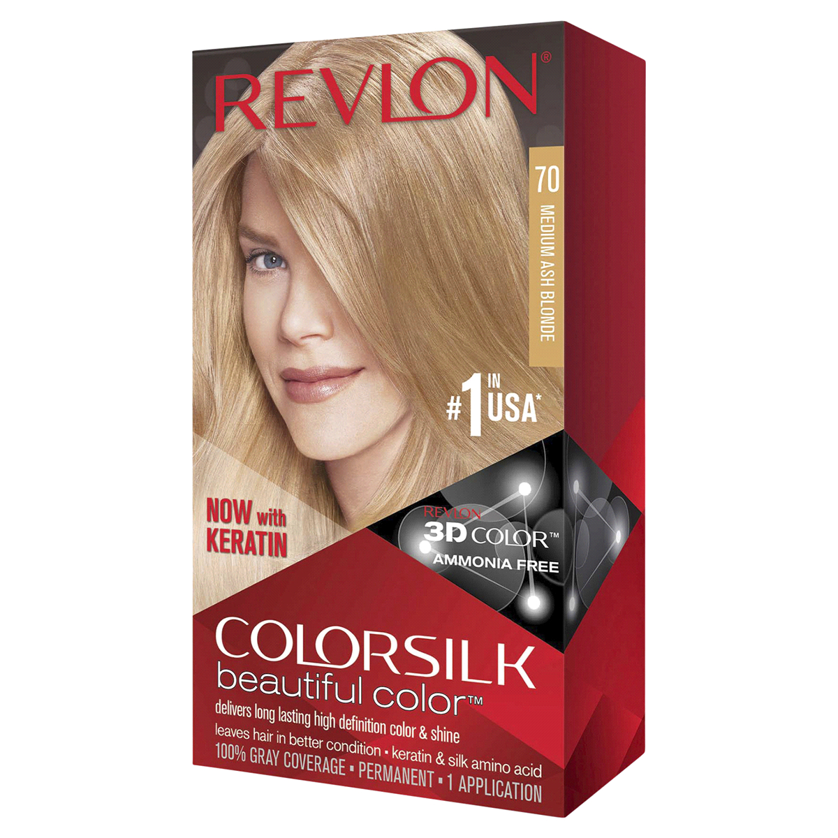 slide 1 of 1, Revlon Permanent Medium Ash Blonde Hair Color, 1 ct