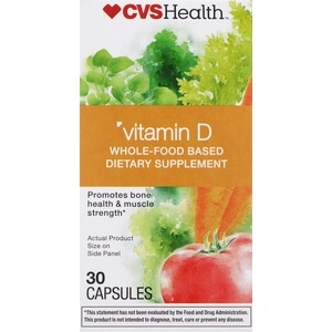 slide 1 of 1, CVS Health Whole Food Based Vitamin D Dietary Supplement, 30 ct