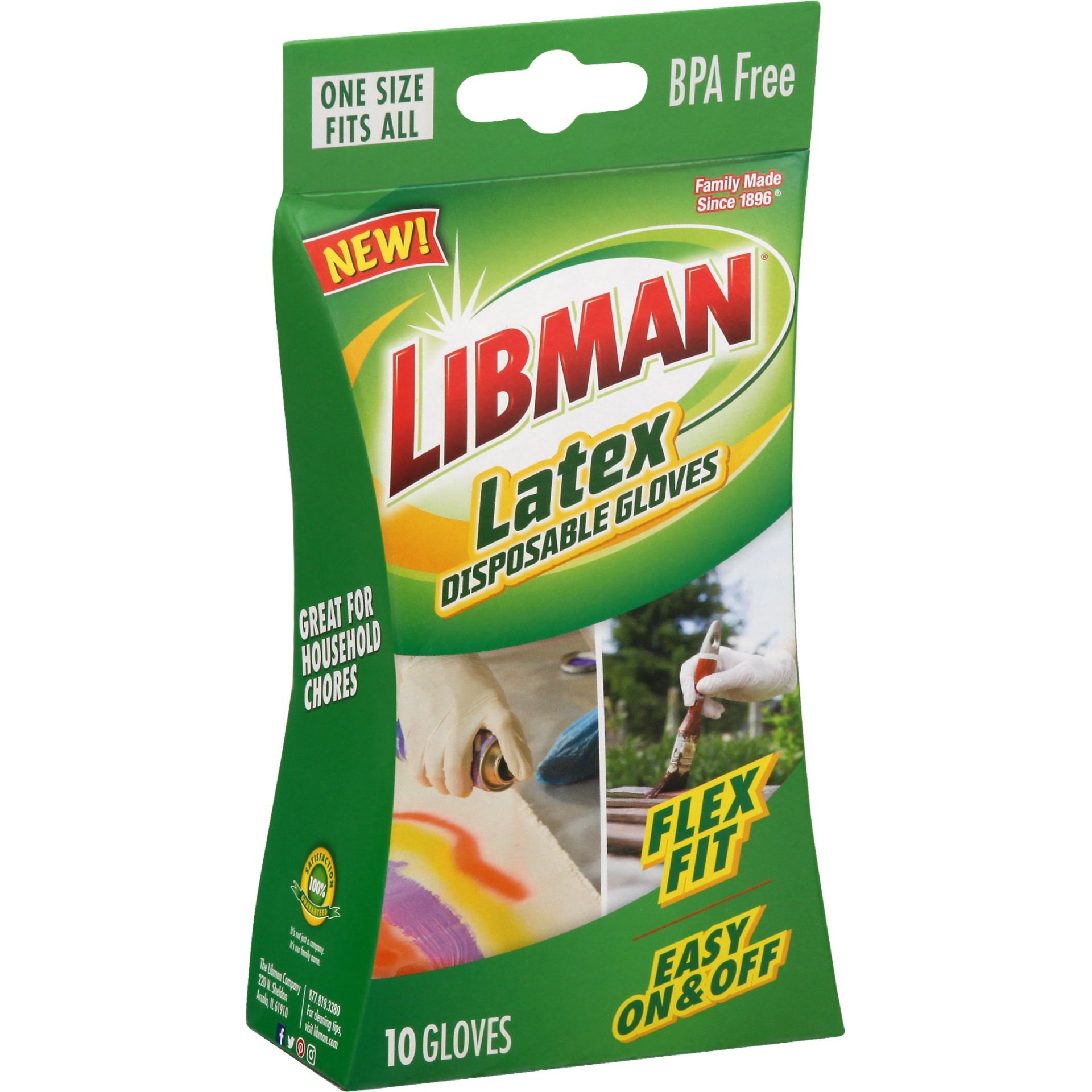 slide 1 of 2, Libman Disposable Latex Gloves, 10 ct