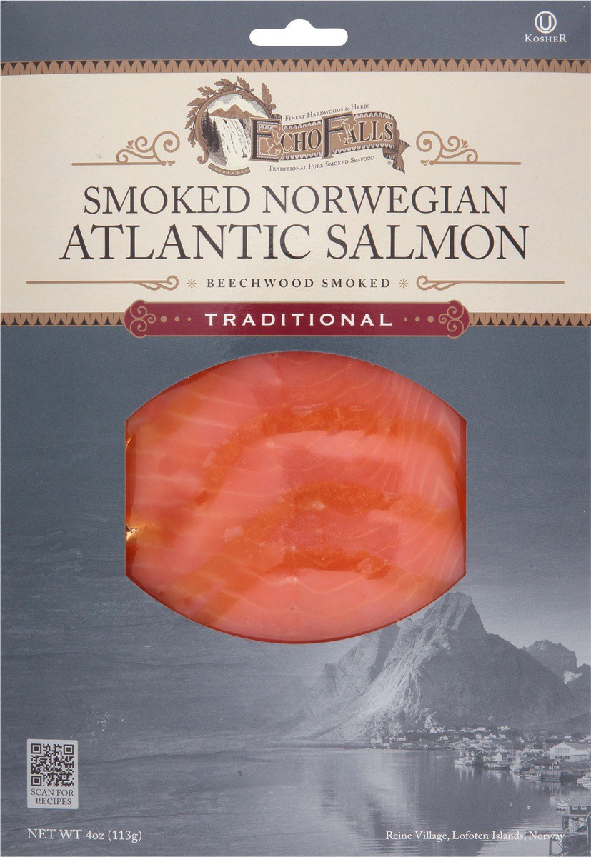 slide 6 of 9, Echo Falls Traditional Smoked Norwegian Atlantic Salmon 4 oz, 4 oz