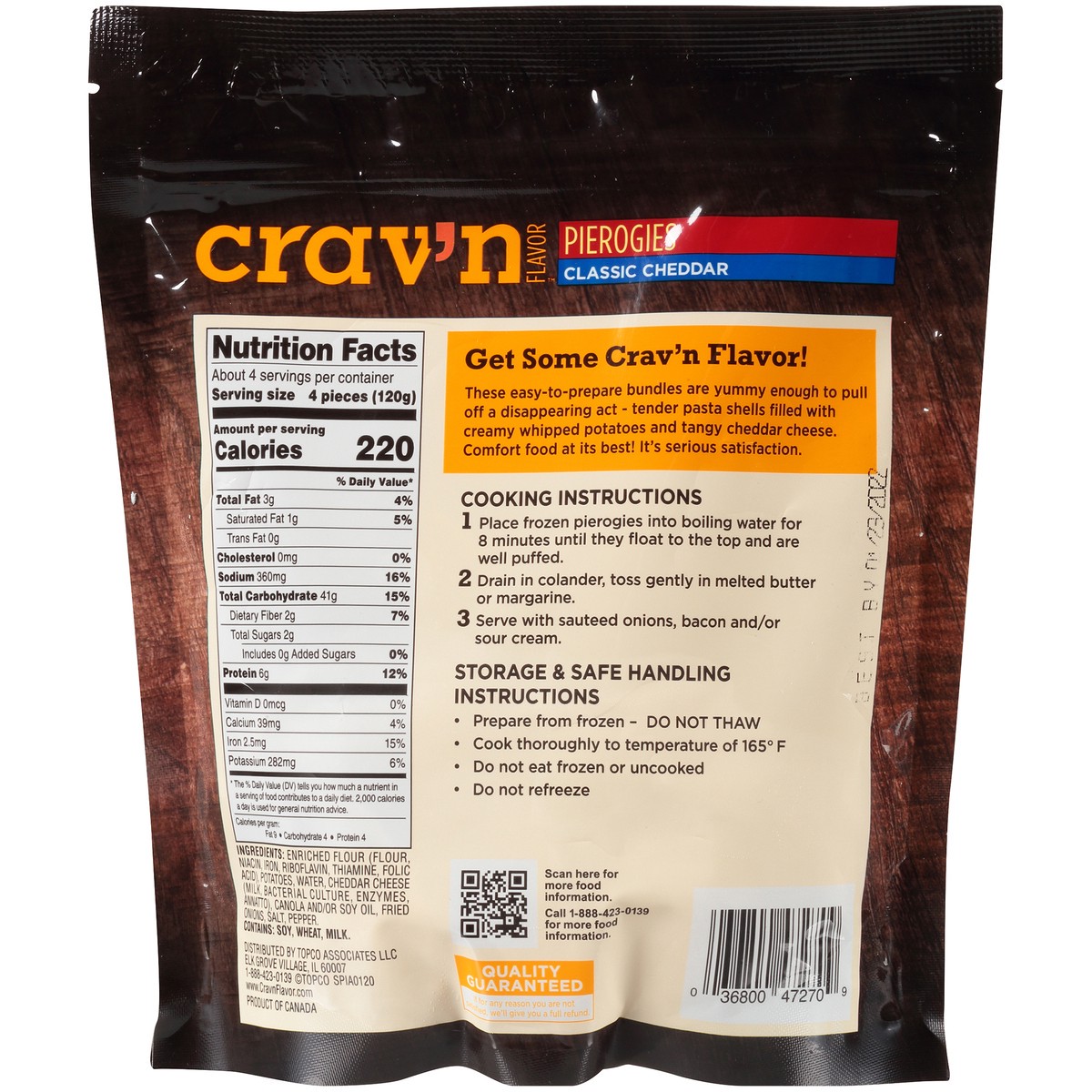 slide 3 of 9, Crav'n Flavor Classic Cheddar Pierogies, 16 oz