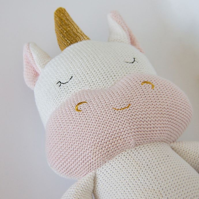 slide 2 of 5, Living Textiles Kenzie Unicorn Knitted Plush Toy - Pink, 1 ct