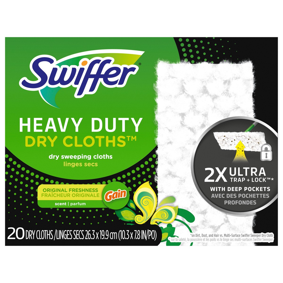 slide 1 of 3, Swiffer Heavy Duty Dry Cloth Refills, 20 ct
