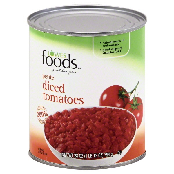 slide 1 of 1, Lowes Foods Tomatoes Petite Diced, 28 oz