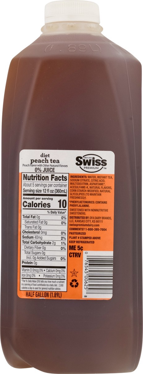 slide 12 of 13, Swiss Premium Diet Peach Tea - 1/2 gal, 1/2 gal
