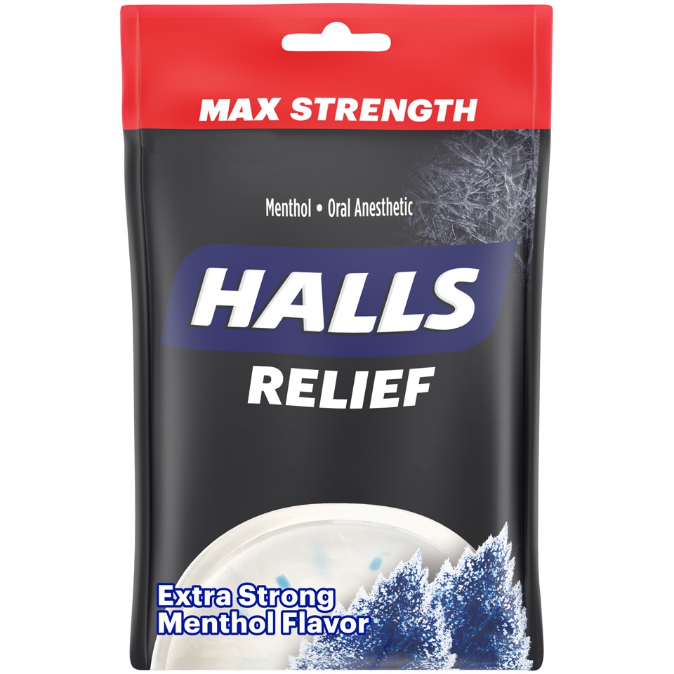 slide 2 of 4, Halls Intense Cool Extra Strong Menthol Oral Anesthetic Drops, 30 ct