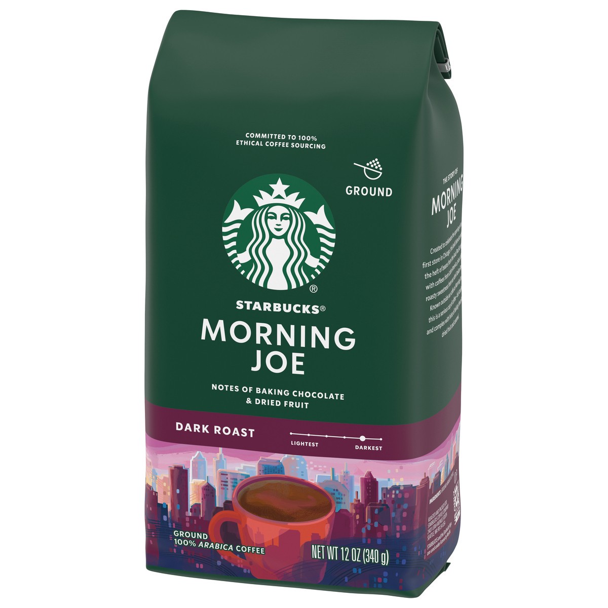 slide 4 of 9, Starbucks Coffee Ground Morning Joe Dark Roast, 12 oz