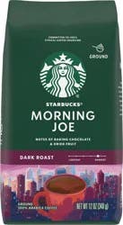 Starbucks Ground Coffee, Dark Roast Hot or Iced Coffee, Morning Joe, 12 oz