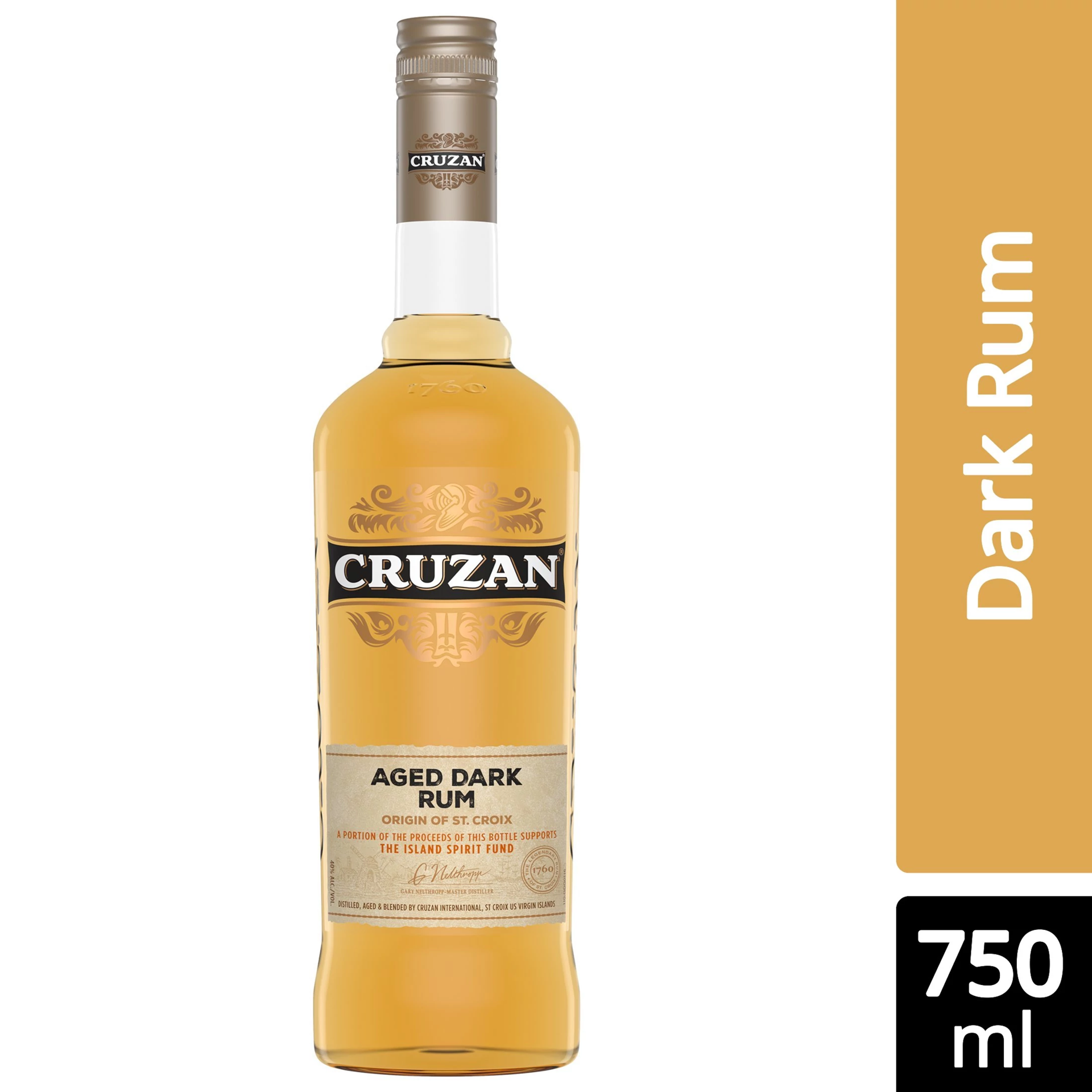 slide 1 of 2, Cruzan Dark Rum, 750 ml