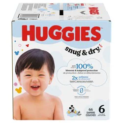Huggies Snug & Dry Baby Diapers, Size 6 (35+ lbs), 66 Ct