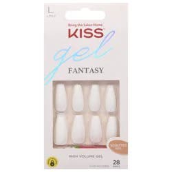 Kiss Gel Fantasy Sculpted Press-On Nails, Long Length, 28 ct