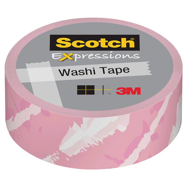 slide 1 of 1, Scotch Expressions Washi Tape, Pink Watercolor, 1 ct