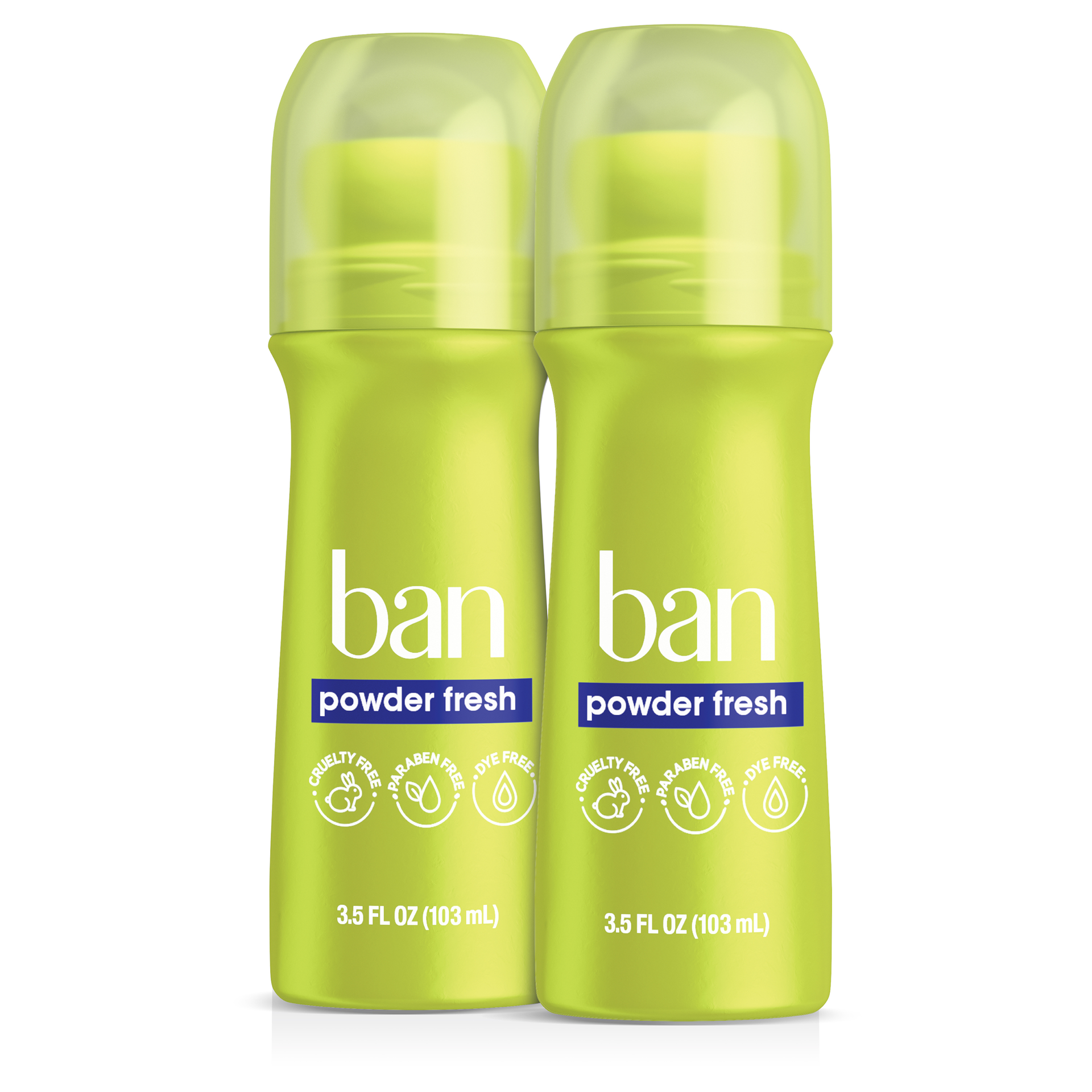 slide 1 of 5, Ban Invisible Roll-On Deodorant for Women and Men, All Day Protection, 3.50 fl oz