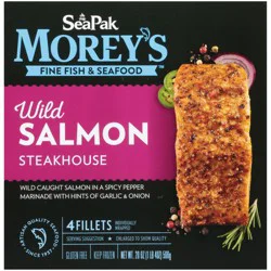 SeaPak Morey's Fine Fish & Seafood Steakhouse Wild Salmon Fillets 4 ct Box
