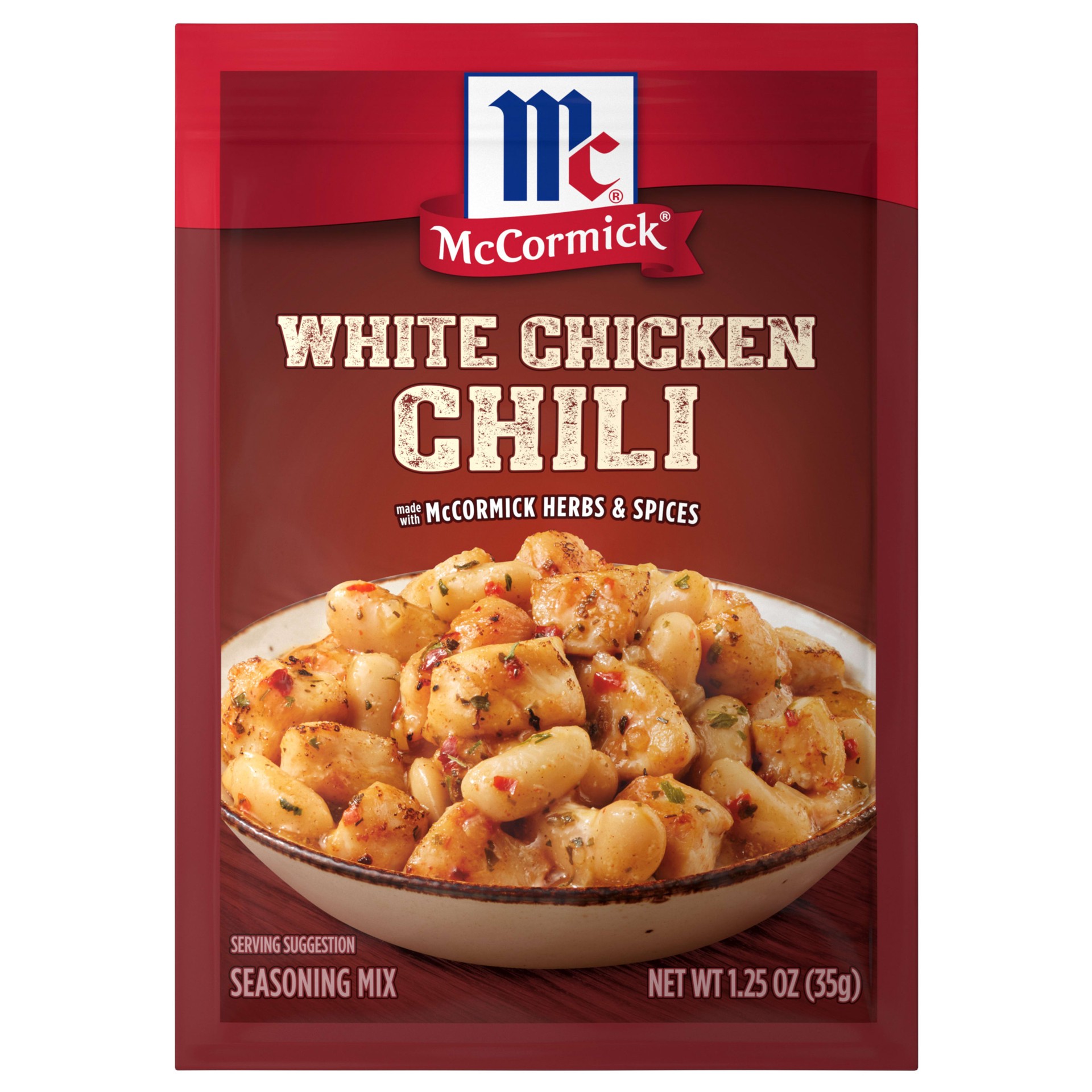 slide 1 of 7, McCormick Chili Seasoning Mix - White Chicken Chili, 1.25 oz