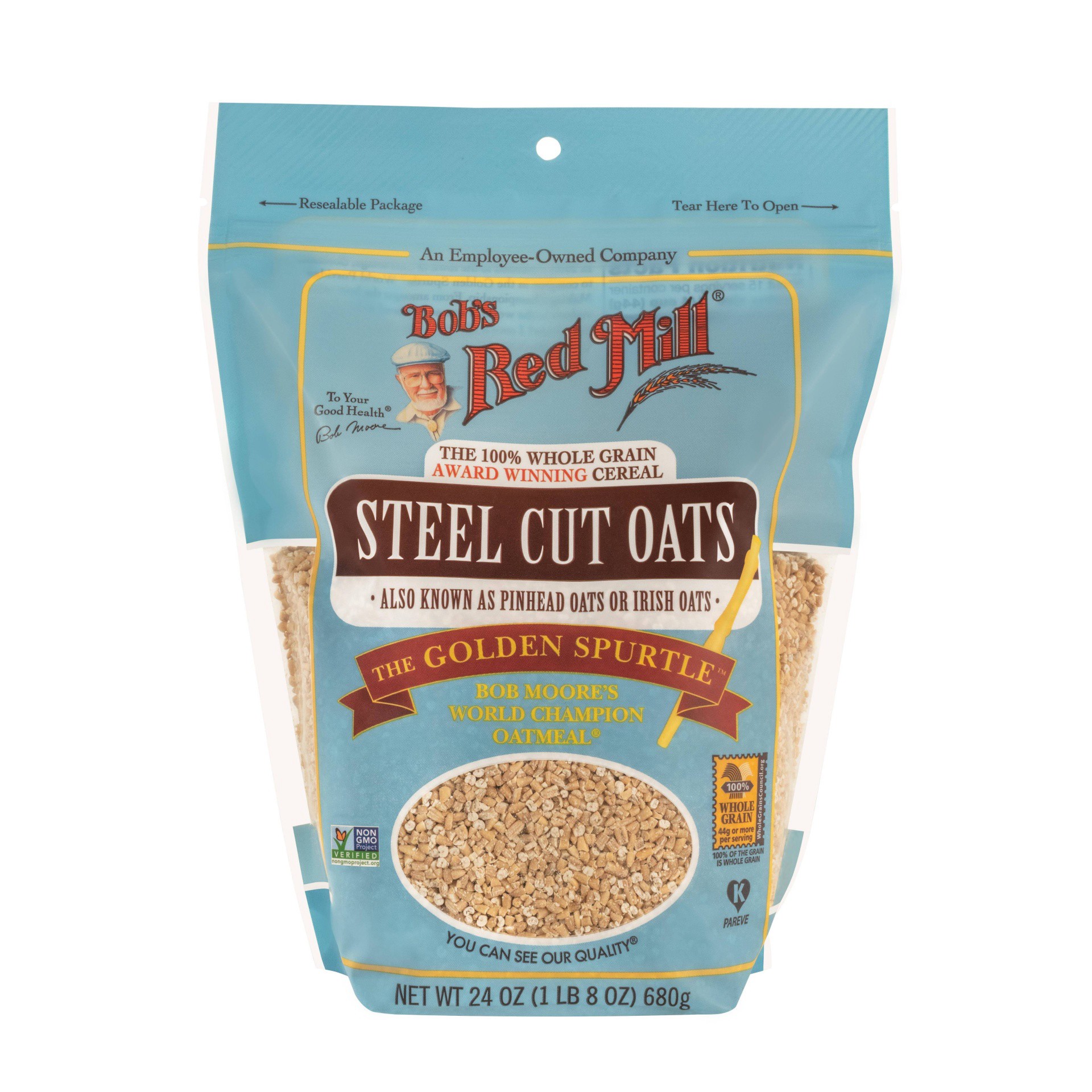 slide 1 of 4, Bob's Red Mill Whole Grain Steel Cut Oats, 24 oz