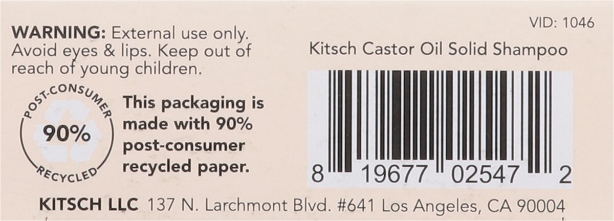 slide 9 of 13, Kitsch Solid Castor Oil Shampoo 3.2 oz, 3.2 oz