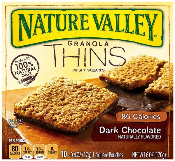 slide 1 of 1, Nature Valley Dark Chocolate Crispy Squares Granola Thins, 6 oz