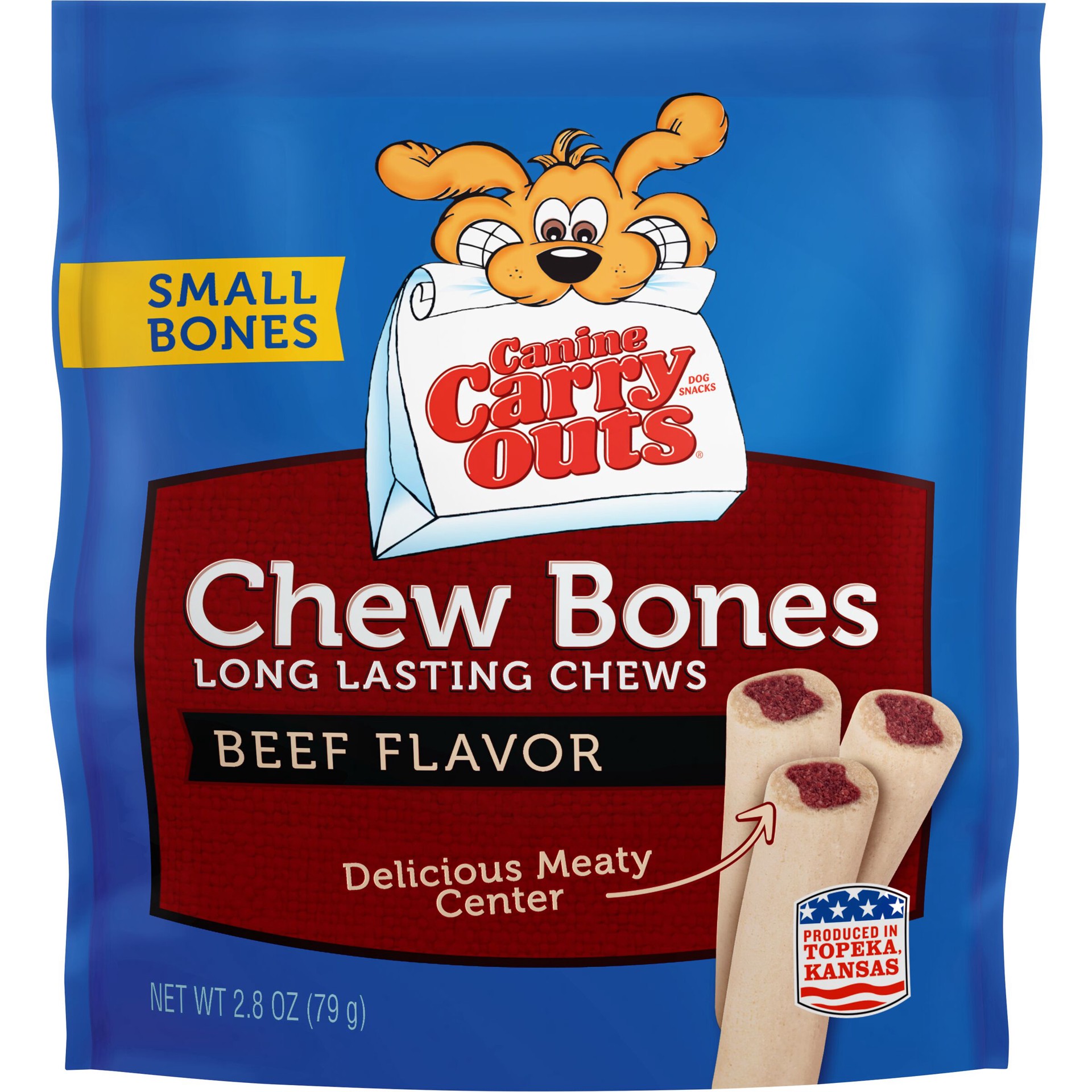 slide 1 of 2, Canine Carry Outs Chew Bones Beef Flavor Dog Snacks, 2.8-Ounce, 2.8 oz