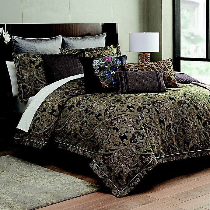 slide 2 of 2, Robert Graham Maurice King Duvet Cover Set - Black/Gold, 3 ct