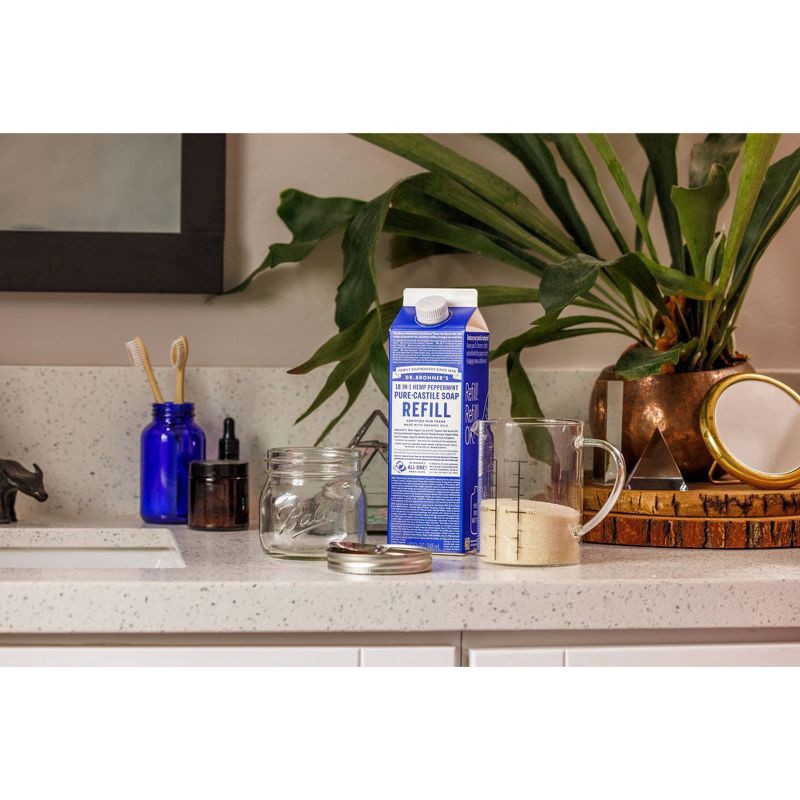 slide 10 of 13, Dr. Bronner's 18-in-1 Hemp Peppermint Pure-Castile Refill Soap 32 fl oz, 32 fl oz