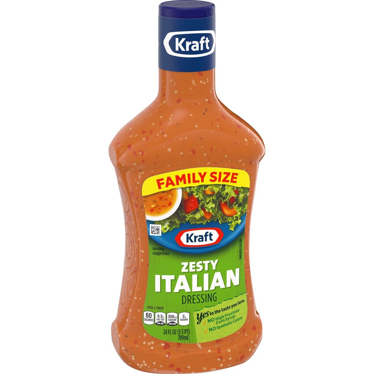 slide 12 of 14, Kraft Zesty Italian Dressing Family Size, 24 fl oz Bottle, 24 fl oz