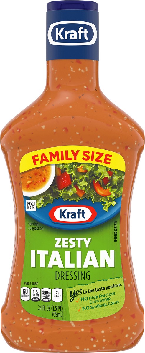 slide 3 of 14, Kraft Zesty Italian Dressing Family Size, 24 fl oz Bottle, 24 fl oz
