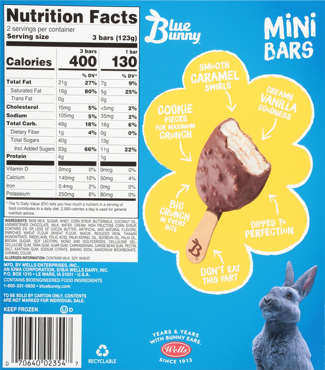 slide 4 of 9, Blue Bunny Mini Bars Vanilla Caramel Crunch, Frozen Dessert, 6 Pack, 6 ct