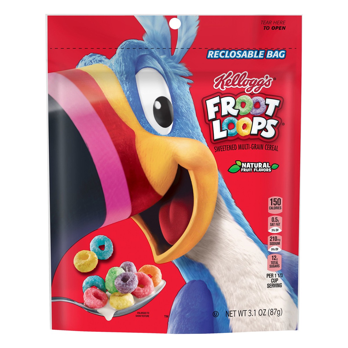 slide 4 of 6, Froot Loops Multi-Grain Sweetened Cereal 3.1 oz, 3.1 oz