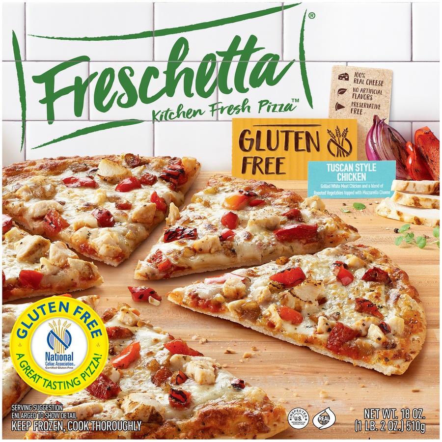 slide 2 of 10, Freschetta Kitchen Fresh Pizza Gluten Free Tuscan Style Chicken Pizza, 18 oz