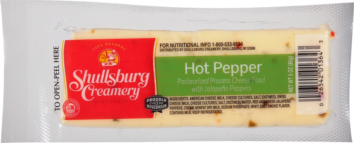 slide 1 of 9, Shullsburg Creamery Hot Pepper Cheese 3 oz, 3 oz