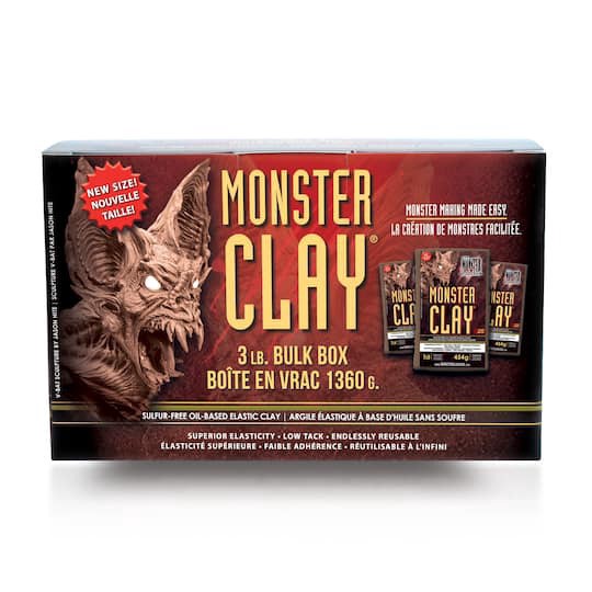 slide 1 of 5, Monster Clay 3lb. Medium Brown Elastic Clay, 3 lb