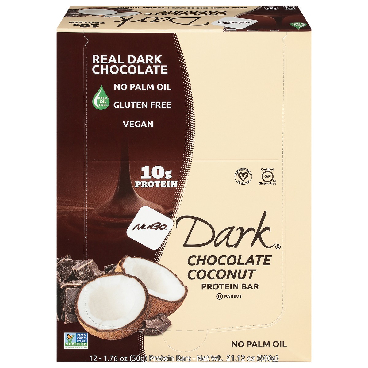 slide 1 of 11, NuGo Dark Chocolate Coconut Protein Bar 12 - 1.76 oz Bars, 12 ct