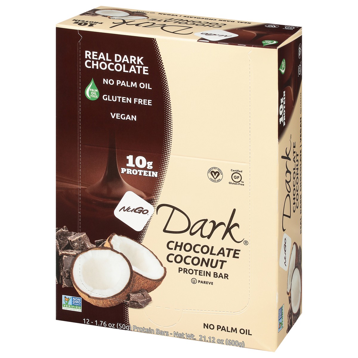 slide 4 of 11, NuGo Dark Chocolate Coconut Protein Bar 12 - 1.76 oz Bars, 12 ct