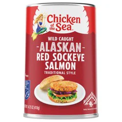 Chicken of the Sea Wild Caught Alaskan Red Sockeye Salmon, Traditional Style 14.75 oz