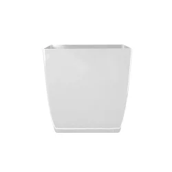 The HC Companies Aria Square Planter - Glossy White