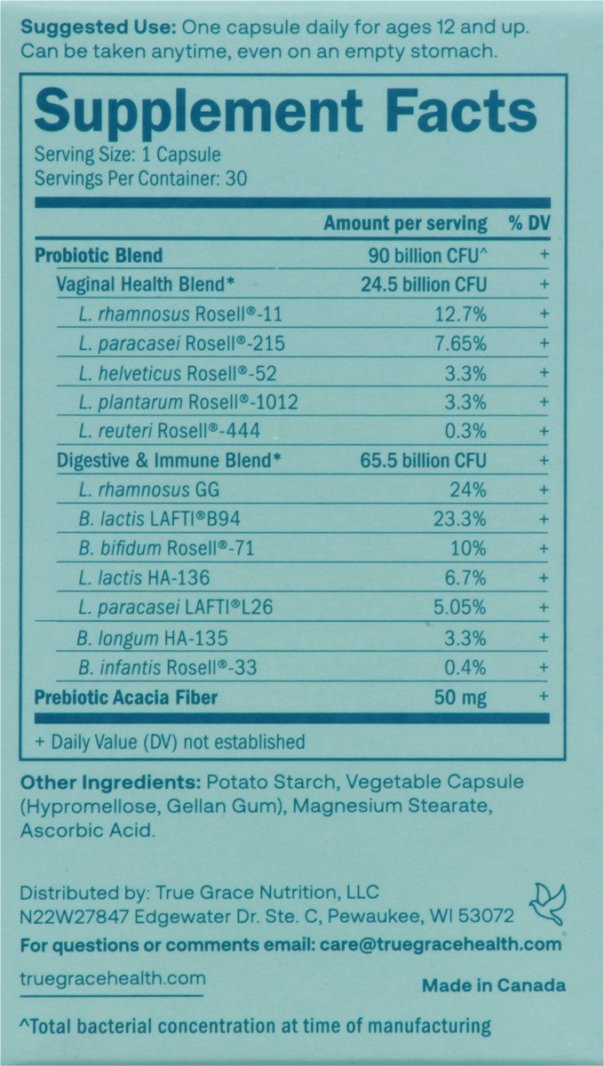 slide 11 of 14, True Grace Probiotic 30 Vegetarian Capsules, 1 ct