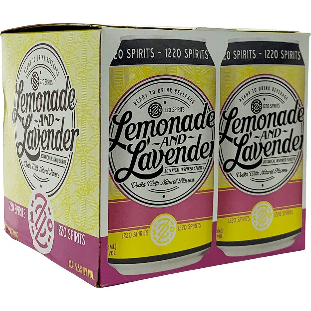 slide 1 of 1, 1220 Artisan Spirits Lemonade & Lavender Vodka Cocktail Cans, 4 ct; 355 ml