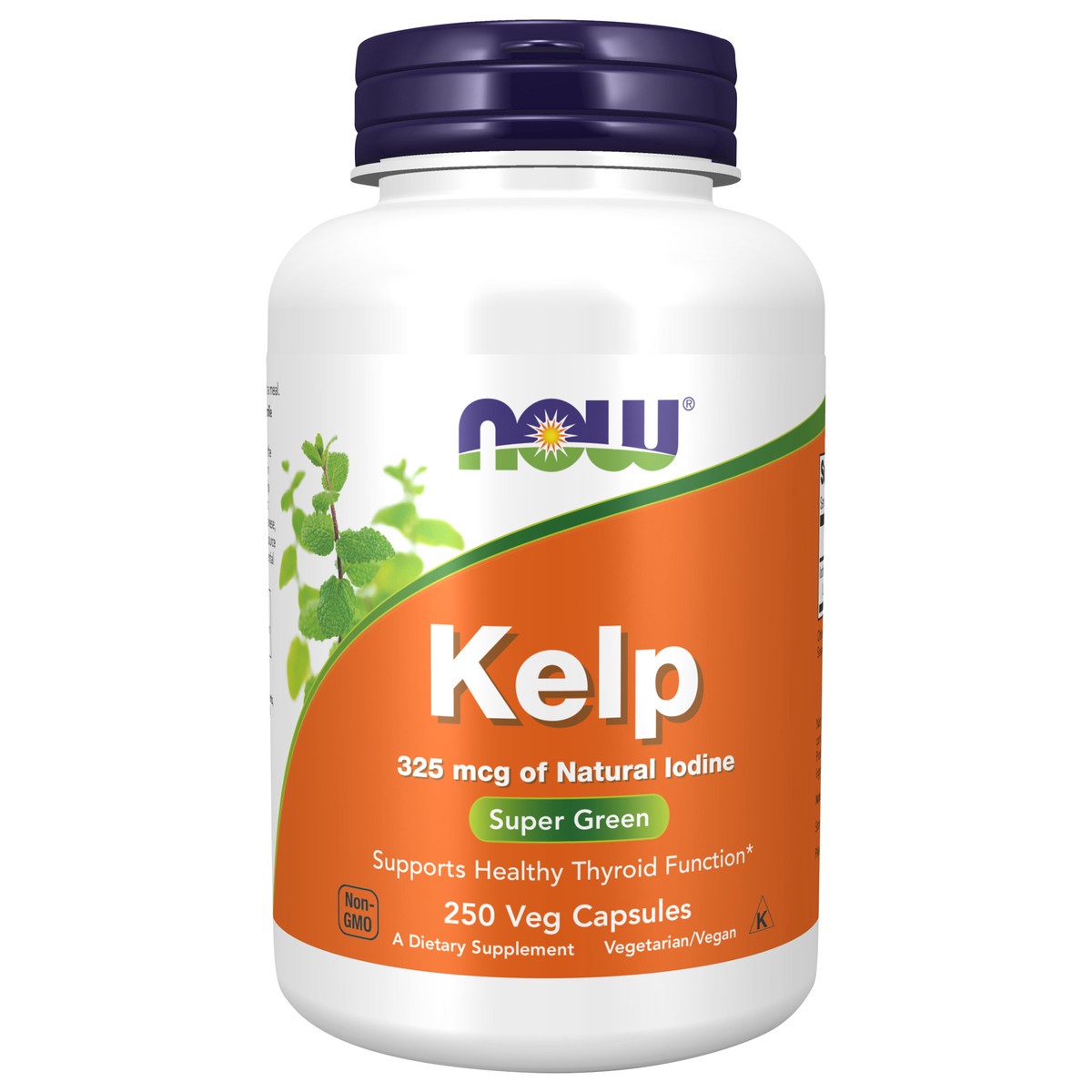 slide 1 of 4, NOW Kelp 325 mcg - 250 Veg Capsules, 250 cnt