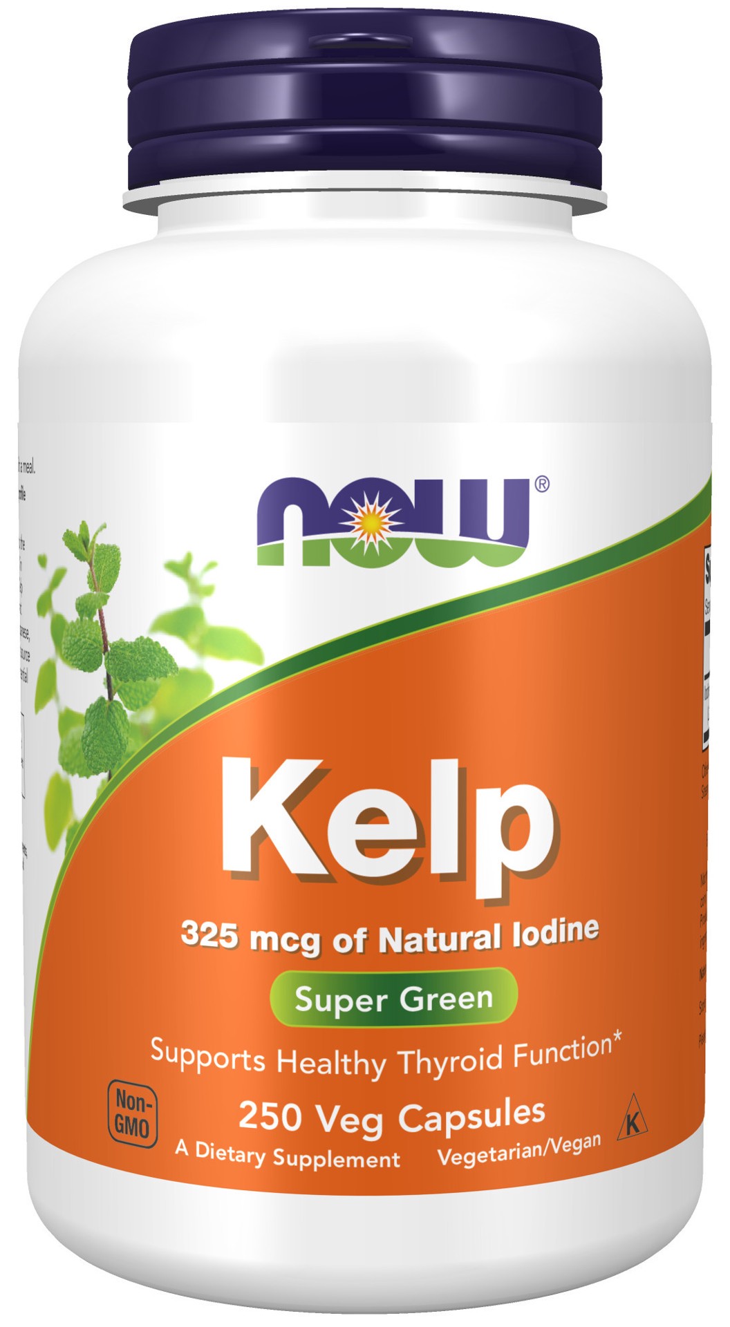 slide 1 of 4, NOW Kelp 325 mcg - 250 Veg Capsules, 250 cnt