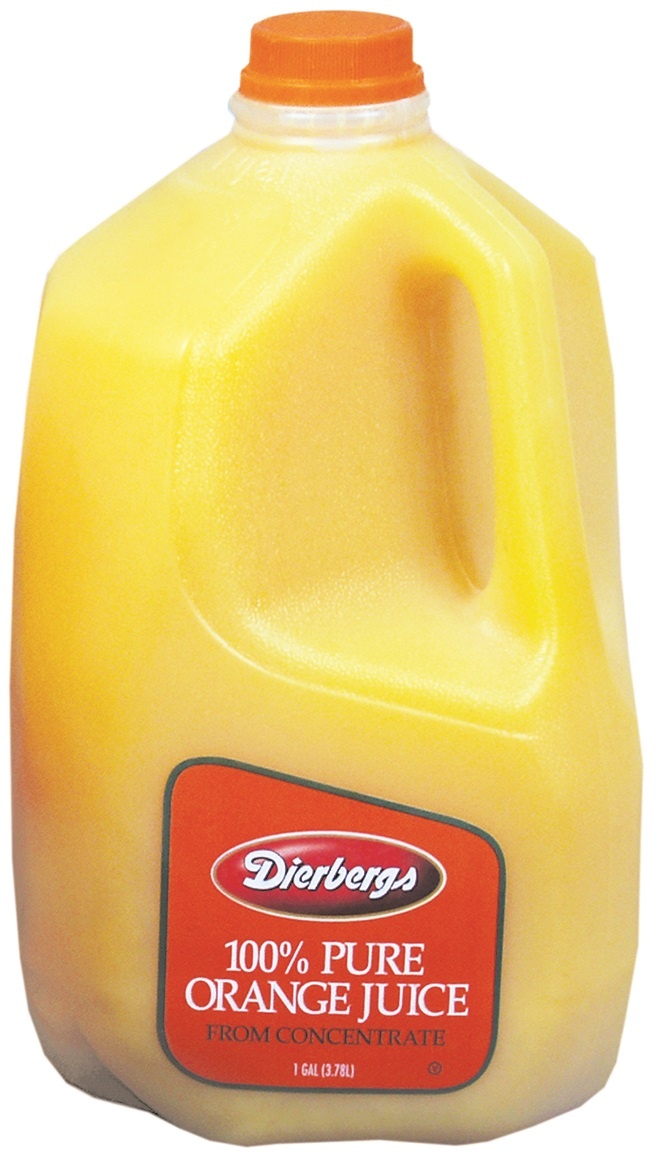 slide 1 of 1, Dierbergs Orange Juice Gallon Jug - 128 oz, 128 oz