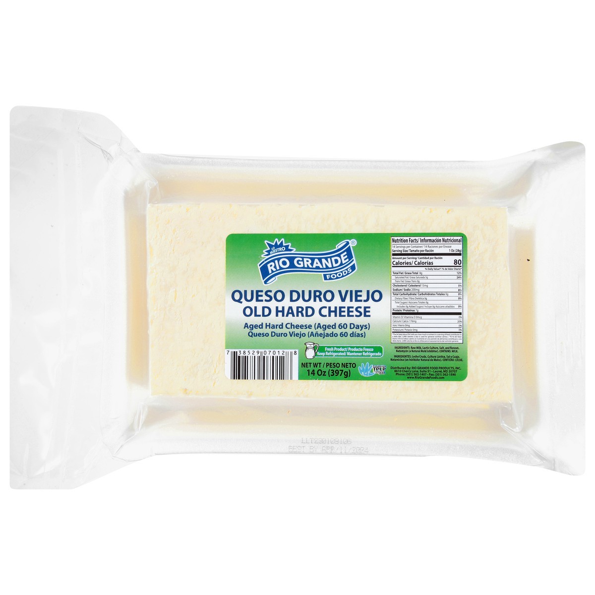 slide 2 of 13, Rio Grande Old Hard Cheese 14 oz, 14 oz