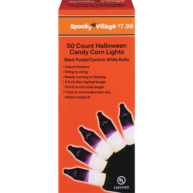 slide 1 of 1, SPOOKY VILLAGE 50 Count Two-Tone Lights,2 Asst, 1 ct