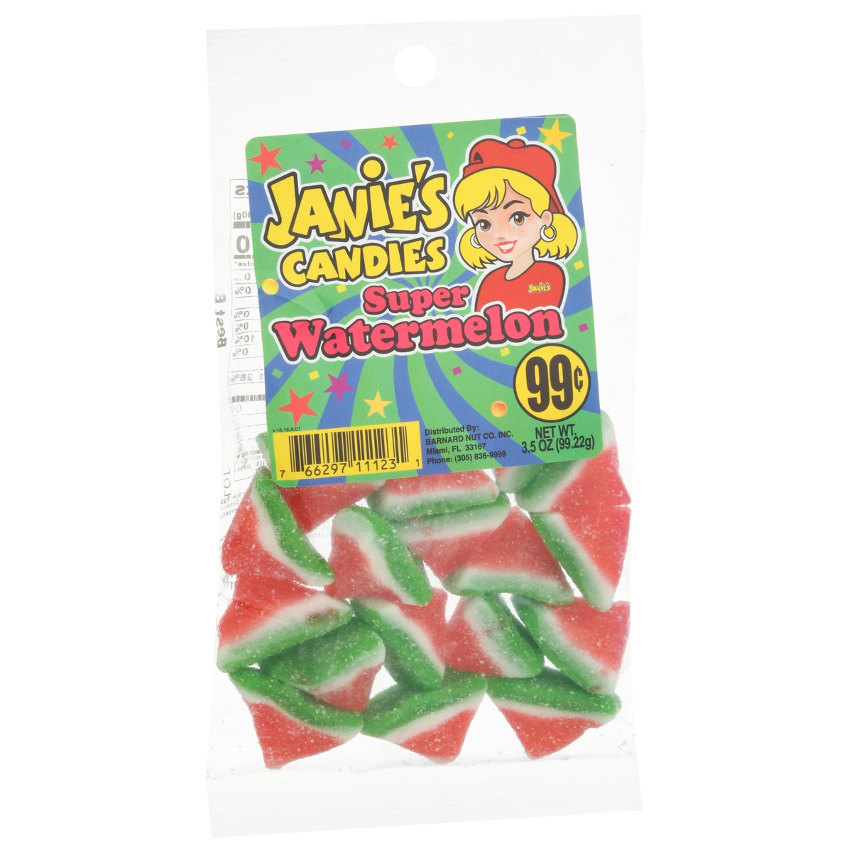 slide 6 of 9, Janie's Candies Super Watermelon Candy 3.5 oz, 1 ct