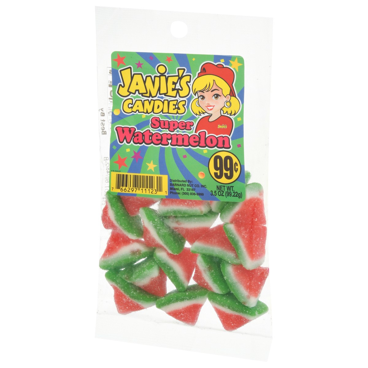 slide 5 of 9, Janie's Candies Super Watermelon Candy 3.5 oz, 1 ct