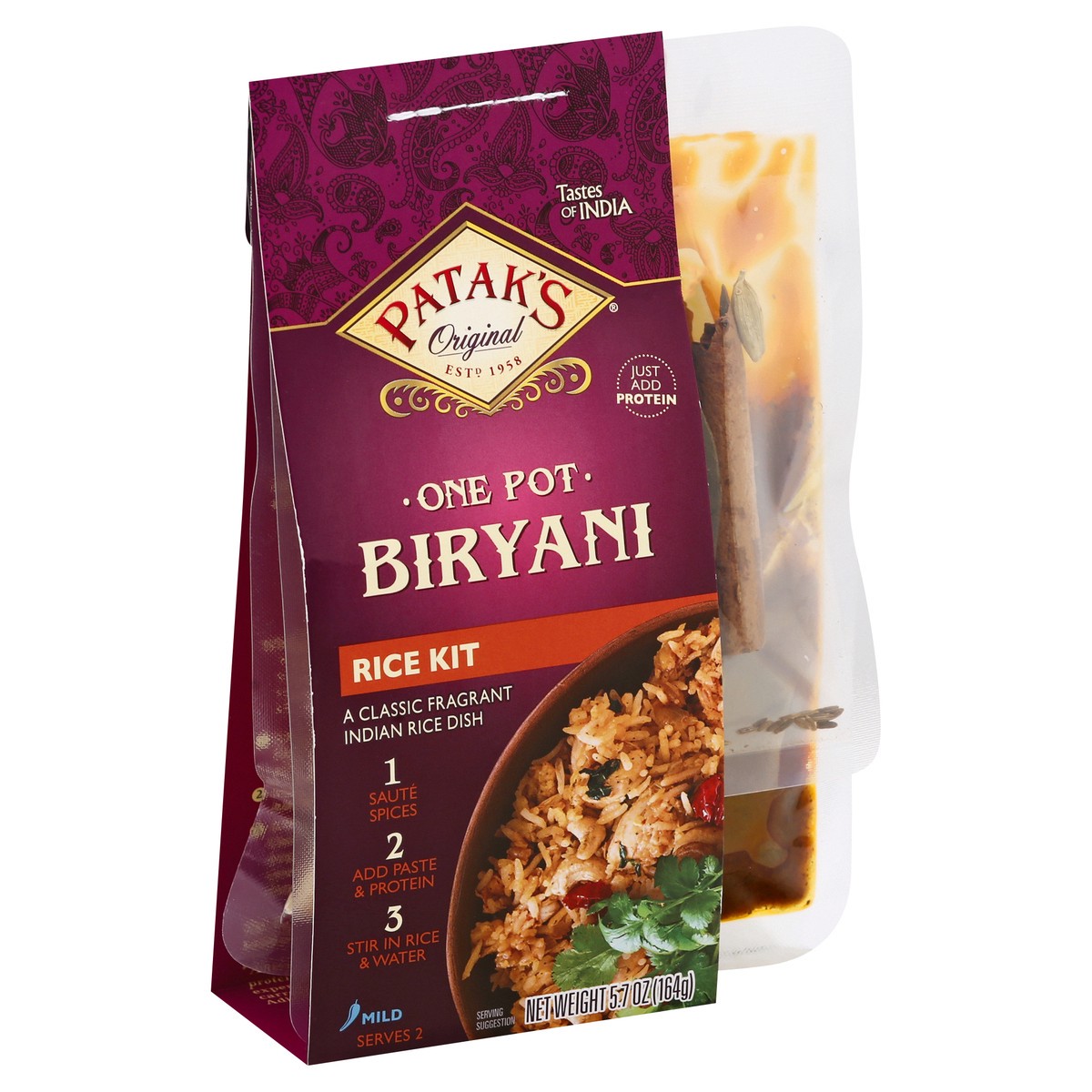 slide 2 of 9, Patak's One Pot Birayani Mild Rice Kit, 5.7 oz