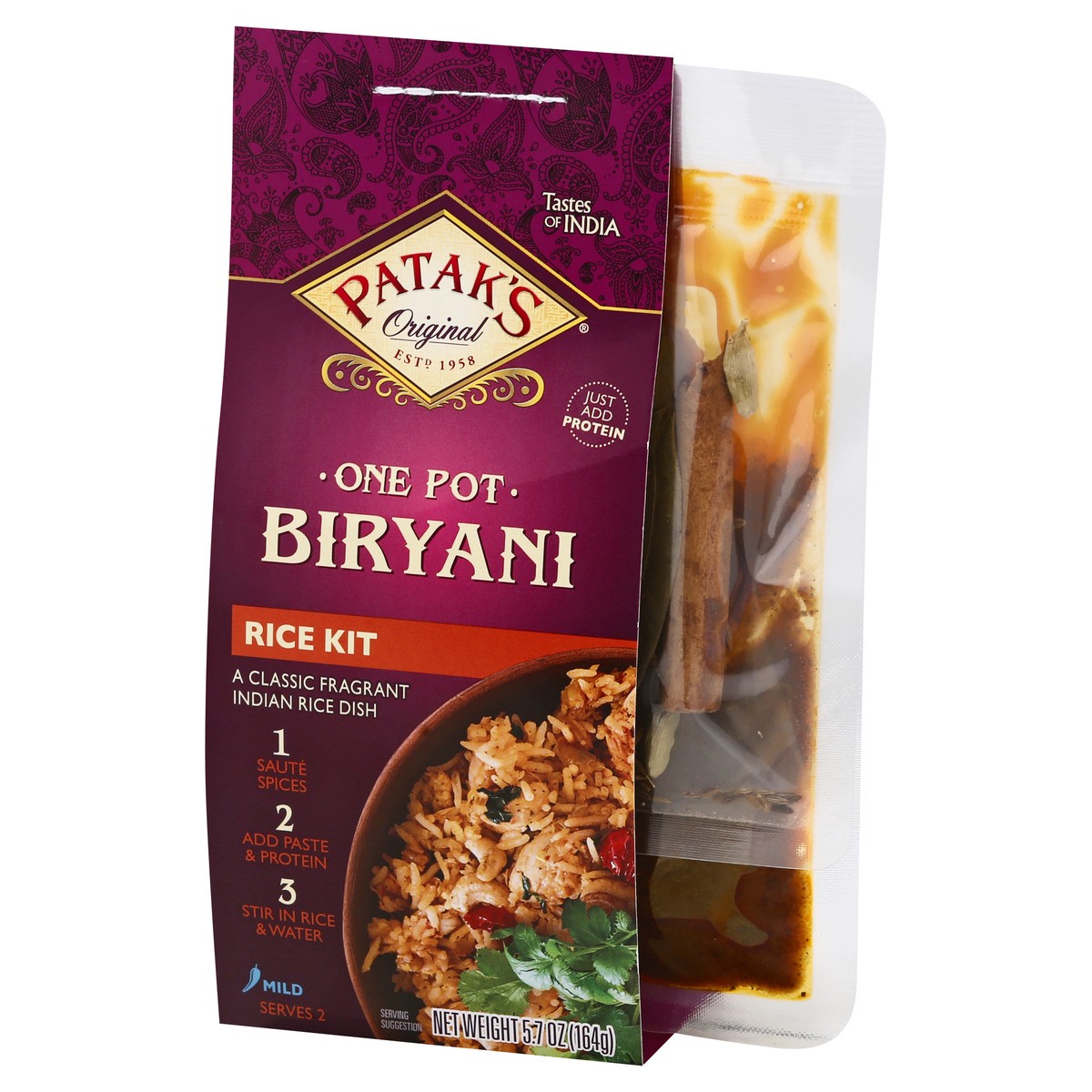 slide 3 of 9, Patak's One Pot Birayani Mild Rice Kit, 5.7 oz