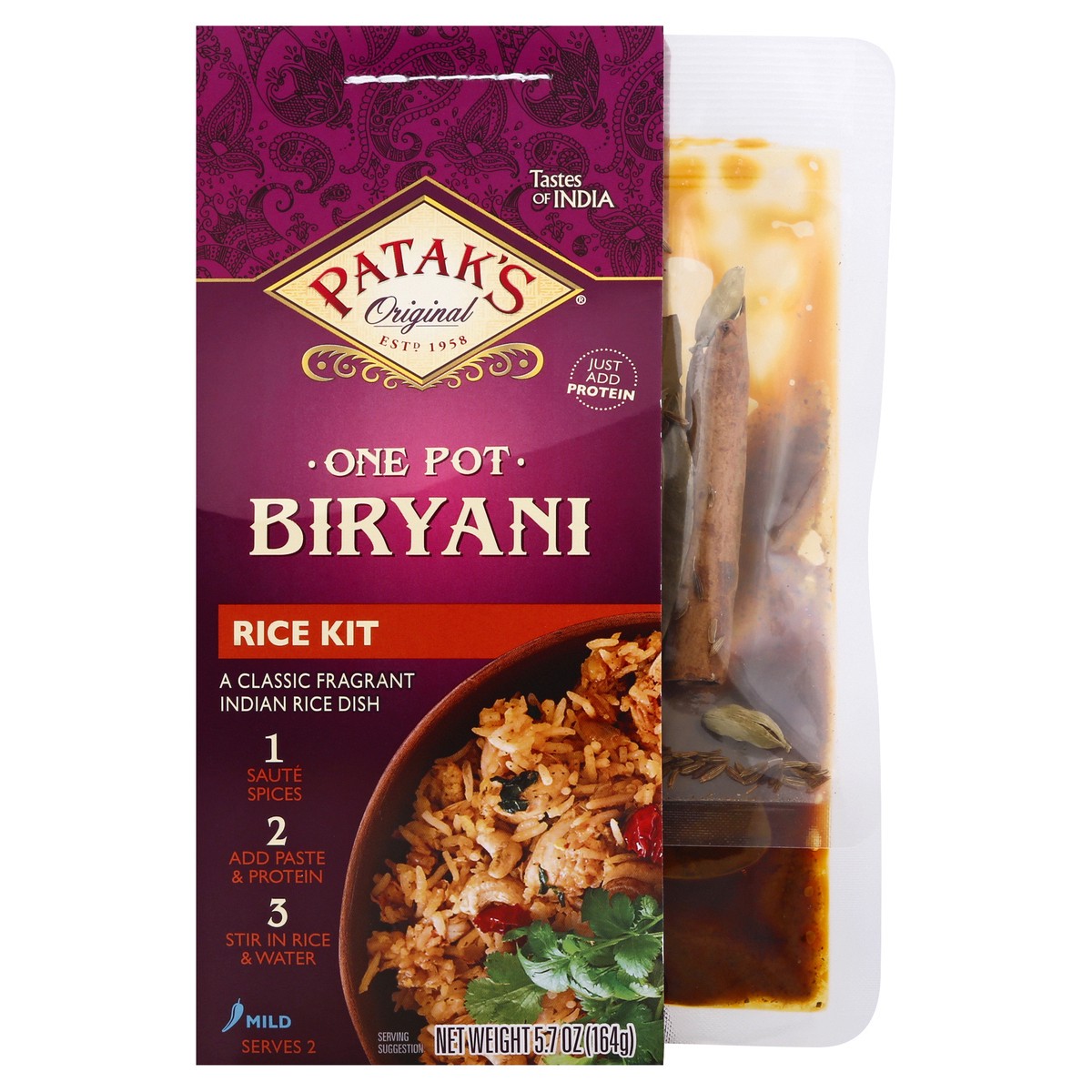 slide 1 of 9, Patak's One Pot Birayani Mild Rice Kit, 5.7 oz