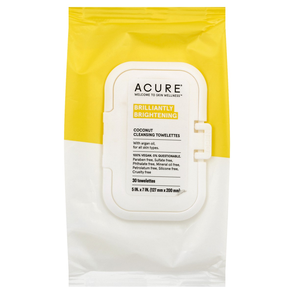 slide 7 of 7, ACURE Organics Coconut + Argan Oil Cleansing Towelettes, 30 ct